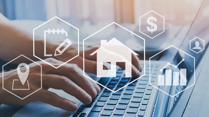real estate concept, property value diagram, hands typing on computer as background, buy a house Dol du vendeur